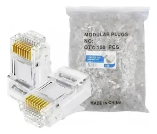 CONECTOR RJ45 CAT 6 UDA 100 UNIDADES CAIXINHA